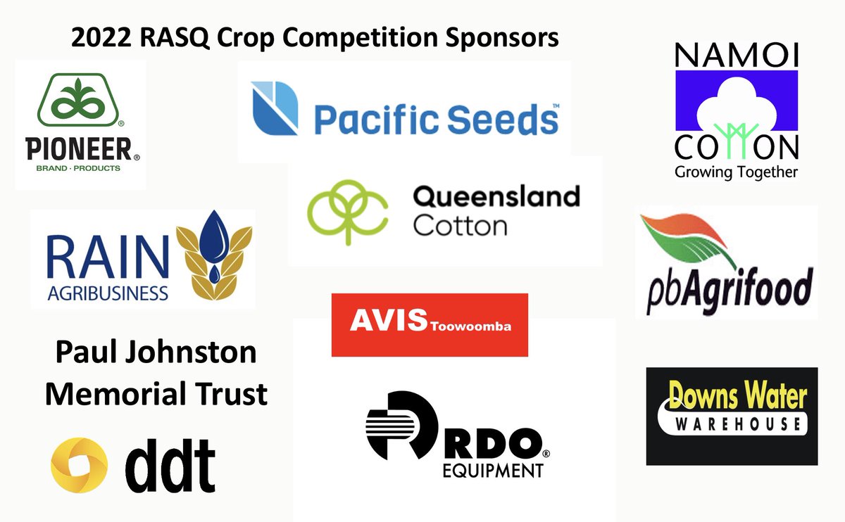 Thanks to the generous sponsors of the 2022 RASQ Crop Competition <a href="/PacificSeeds/">Pacific Seeds</a> <a href="/pioneerseedsau/">Pioneer Seeds - Australia</a> <a href="/RDOequipmentAU/">RDO Equipment Australia</a> <a href="/NamoiCotton/">Namoi Cotton</a> <a href="/AgrifoodPb/">PB AGRIFOOD</a> <a href="/Olam/">Olam</a>