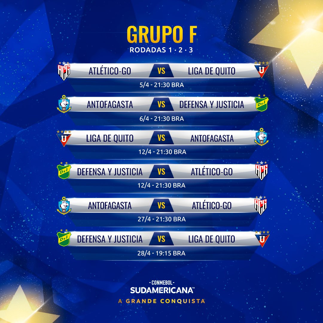 CONMEBOL Sudamericana on Twitter: "ð️ð Tabela definida: todos os jogos