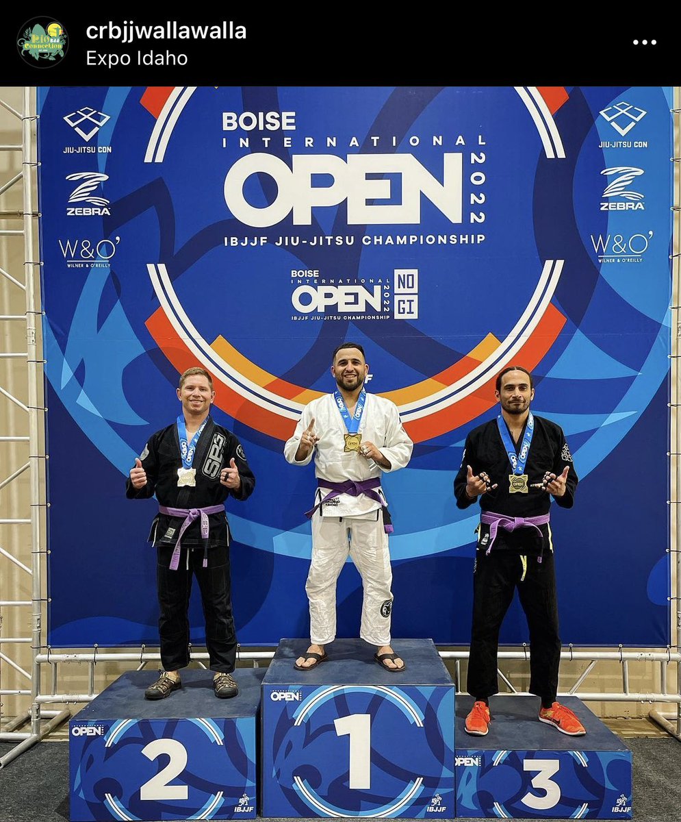 bjjbend's tweet photo. Congratulations to @dmarquez509 bringing home the GOLD in his first competition as a purple belt at the IBJJF Boise Open! | Connection Rio, we are where you want to be. #Gold #befirstnoless #gordobjj #bjjwallawalla #wallawalla #bjj #connectionrio #wallawallabjj https://t.co/slVCwdRH64