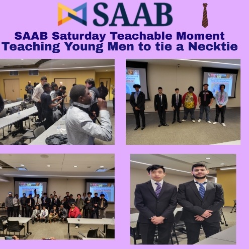 ArmandoJohnson's tweet photo. A wonderful teachable moment with our city-wide SAAB(Student African American Brotherhood) chapter members! Learning to tie a Necktie! 👔 @SAABHQ @officialSPS https://t.co/q72hnUjITP