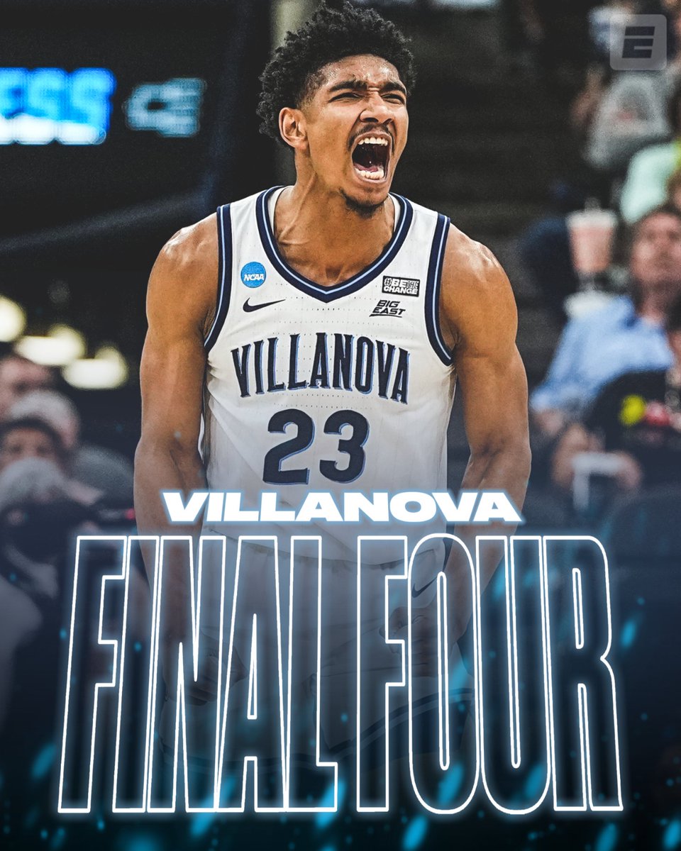 SportsCenter's tweet image. NOVA IS BACK TO THE FINAL FOUR ❄️

@NovaMBB DENIES Houston's run at a second straight semifinal appearance!