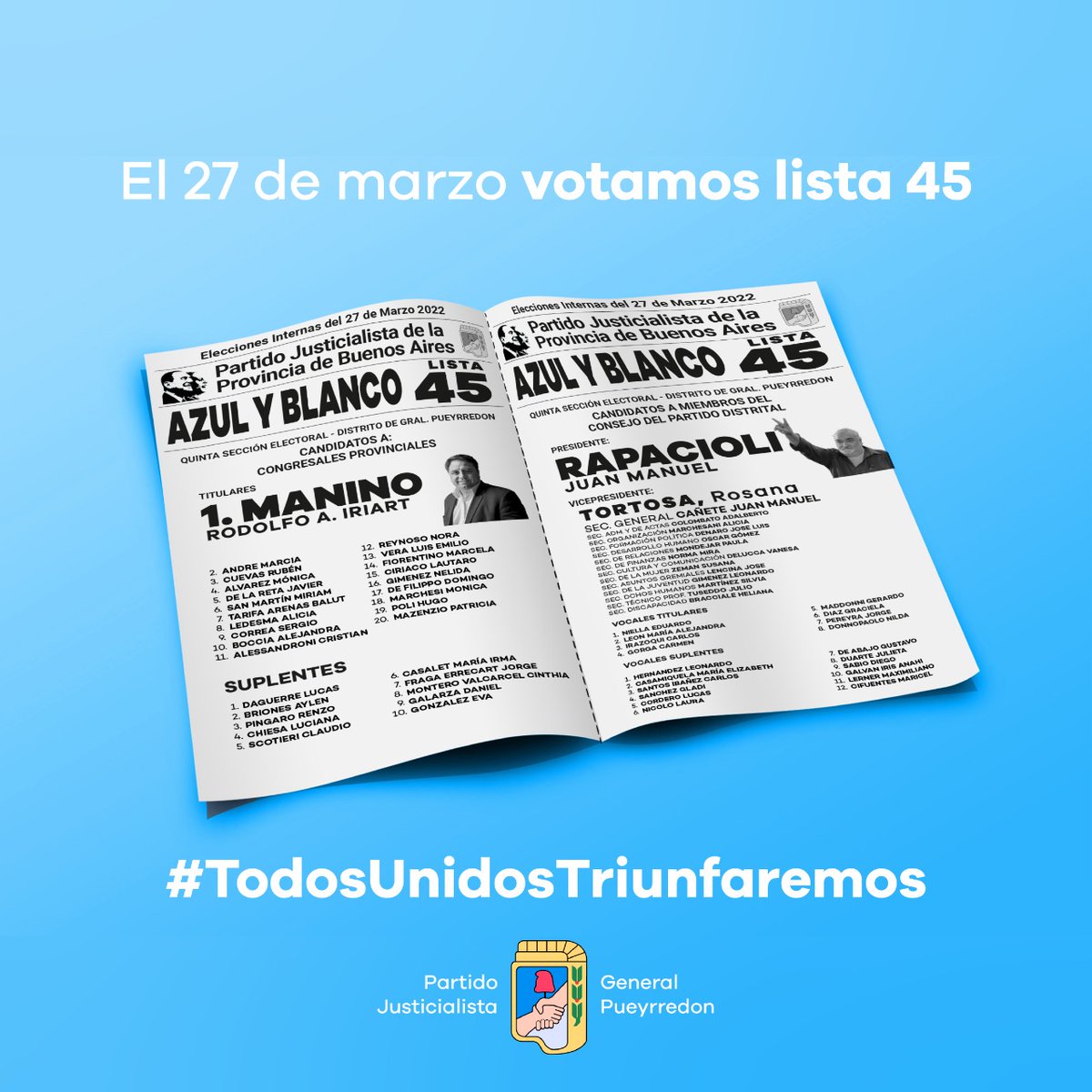 ManinoIriart's tweet photo. Mañana, todas y todos a votar con alegría. A votar PERONISMO.
#Lista45 ✌ https://t.co/l78NaSeCK6
