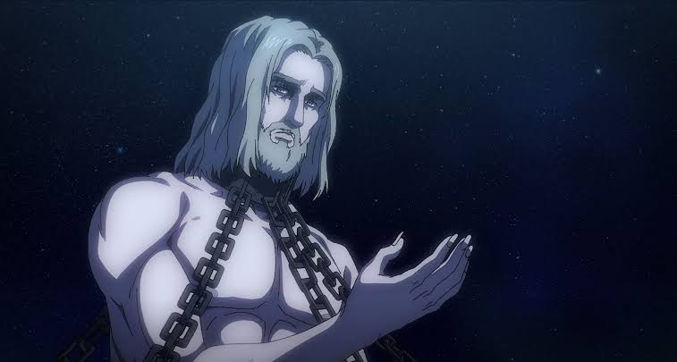 Minha família toda assistindo Attack on Titan: 

Minha avó: e esse aí é Jesus Cristo?