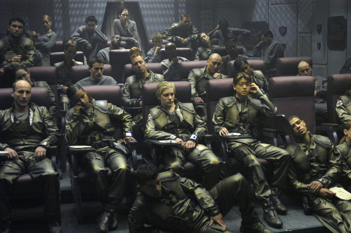 BSGmuseum's tweet photo. Pictured below is the people of #Europe, tomorrow, after losing an hour of sleep as they transfer into #DaylightSavingTime 2 weeks after their US counterparts! Friendly reminder to you, also switching into #DLS.

Change the clocks. JUMP! #BSG #BattlestarGalactica https://t.co/hyiM7NHQ8B