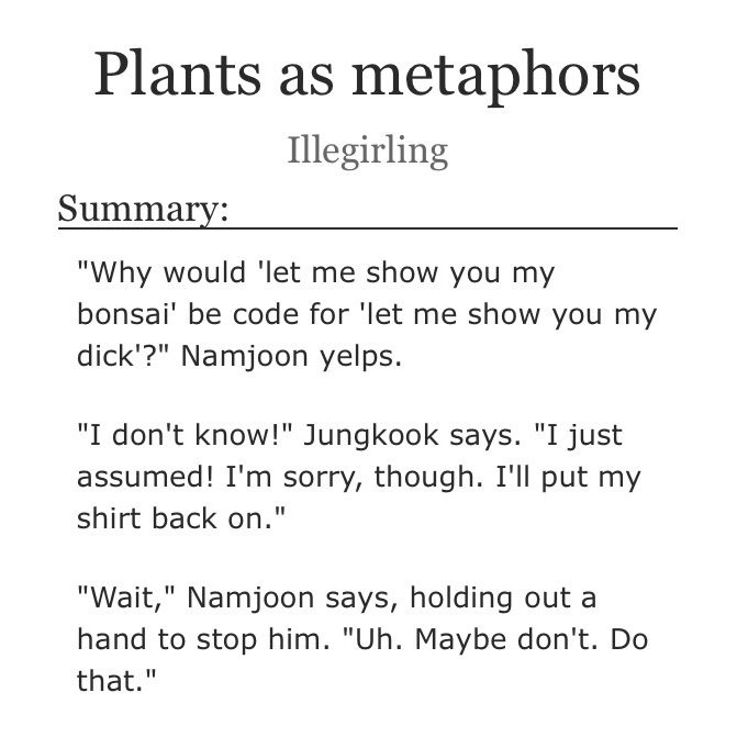 distantbluesky's tweet photo. plants as metaphors (namkook, m, 4.8k) 

🌱miscommunications
🌱terrible flirting 
🌱even more terrible jokes 

https://t.co/o2nmNyJA0W https://t.co/KOVNDOqD2l