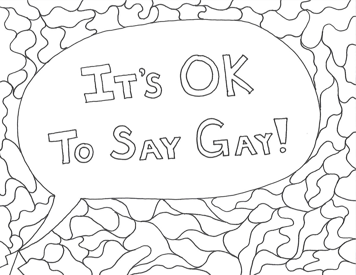 keyser6145's tweet photo. This is one of many Coloring Book pages being created this weekend. Please Download, Color and Retweet it with these hashtags and tags. 
#ItsOKToSayGay #GISH #BookBash https://t.co/vK5wEZcBSY