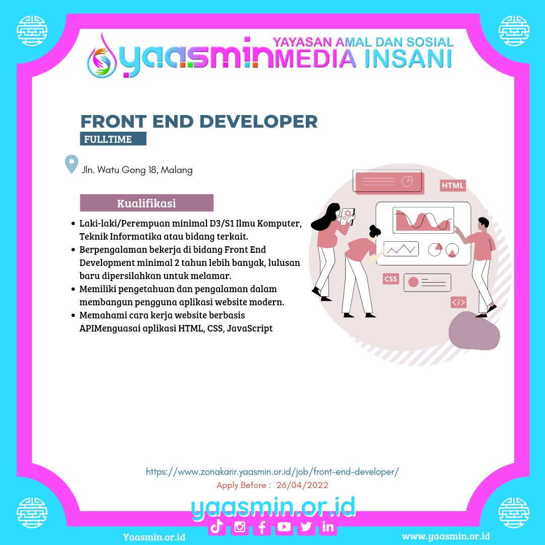 ptsultancom's tweet photo. 📢[CALLING ALL JOBSEEKERS]📢

Hai #SobatYaasmin!🥰
Kali ini kami akan membagikan informasi seputar lowongan pekerjaan loh! Penasaran kan? Yuk dibaca postingan kami sampai habis!🤩✨

Info selengkapnya bisa diakses di https://t.co/ikEVYpf7yL https://t.co/6rb8vYA5dk