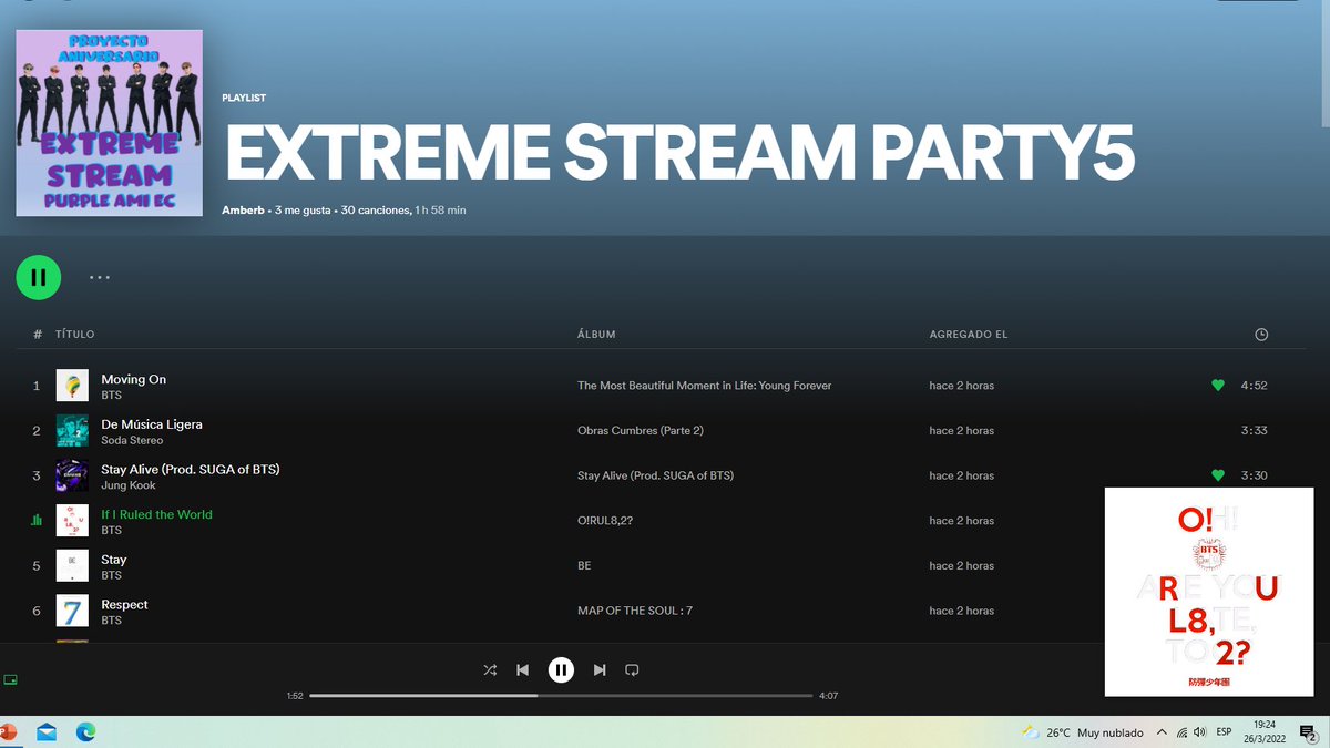 purpleamiec's tweet photo. @BTS_twt Disfrutando juntos del stream 

#ExtremeStreamPartyEc https://t.co/qQSmIGjK9m