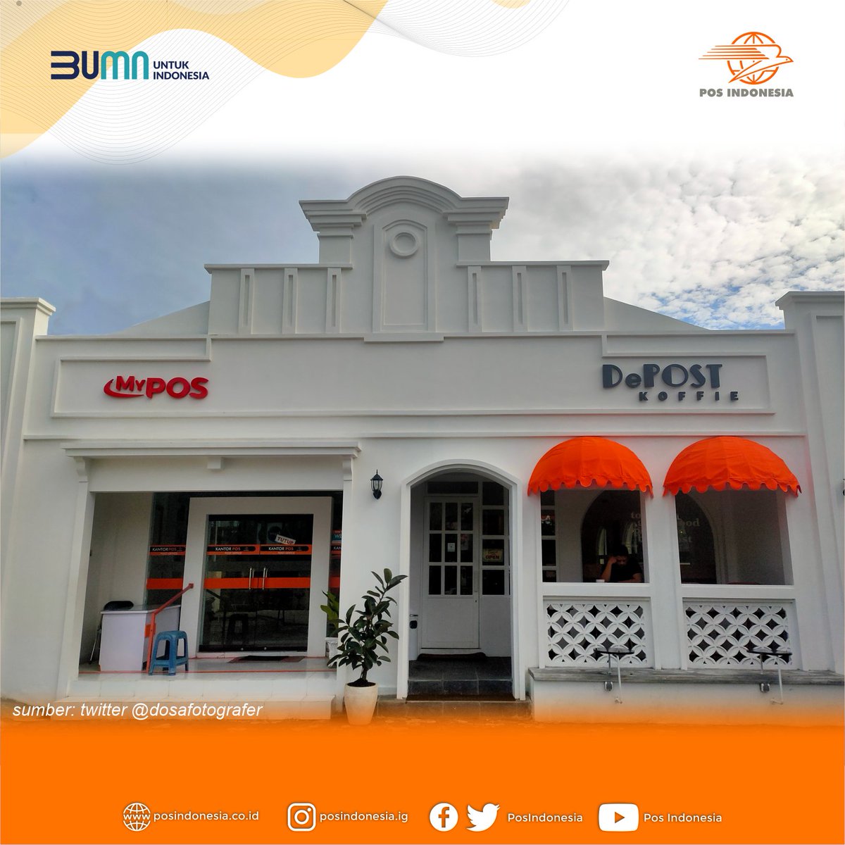 PosIndonesia's tweet photo. Salah Satu tempat ngopi di jogja yang recommend banget nih buat jadi tujuan akhir pekan Sahabat 😆
.
De Post KOFFIE ✨
📍Jl. Jend. Sudirman No.19 Yogyakarta
.
⏲Open Daily
Weekdays : 08:00 am - 11:00 pm
Weekend : 07:00 am - 11:00 pm
.
#PosIndonesia #coffee https://t.co/aocRN6uMqi