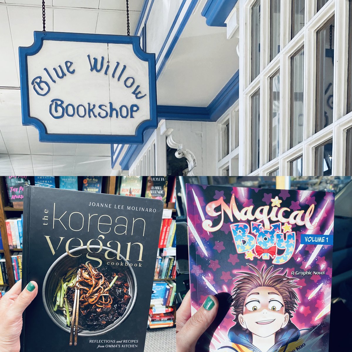 Visited @BlueWillowBooks and picked up a copy of @thekoreanvegan’s beautiful cookbook and @thek40’s Magical Boy graphic novel that looks amazing.
@ZibbyBooks #22in22 #shopindie