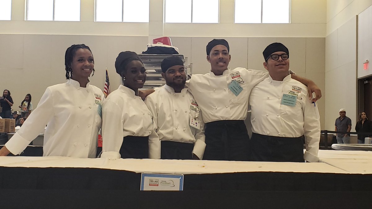 ArtsChhs's tweet photo. Day 2 of the Texas Prostart competition. They left it all in the skillet. I couldn't be more proud of this team with what they have accomplished this year, heart, soul, teamwork, and dedication.
#txprostart @prostart @LoweTyesha @geraldhudson @CTEinCHISD @WhittShay @cedarhillisd https://t.co/WtjRi0Bscu