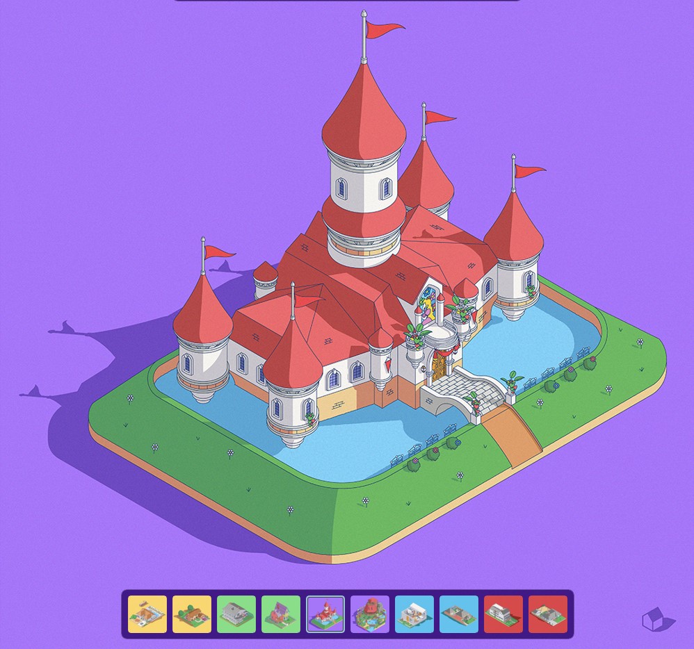 viphomes_NFT's tweet photo. @thevibranceart Peach Castle, by @viphomes_NFT https://t.co/6FBIZbieNh