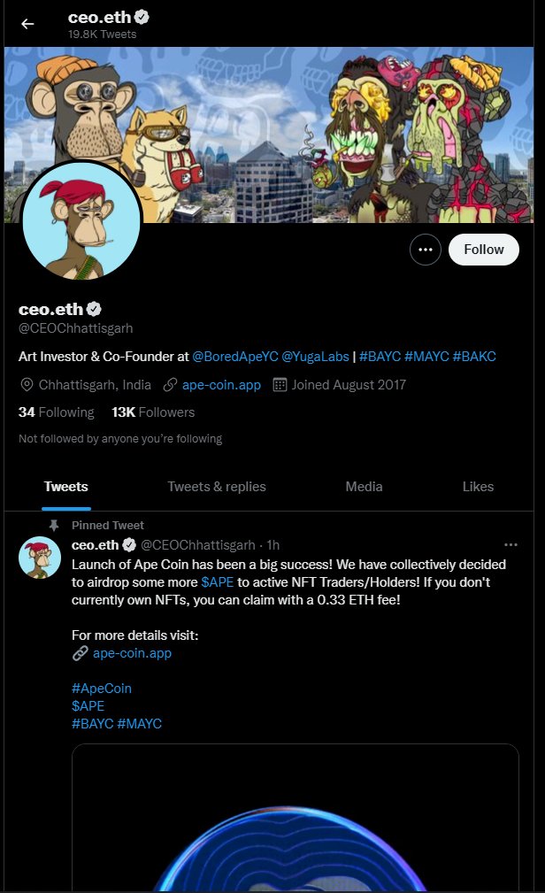 3dKevin_Punks's tweet photo. Anyone seeing this SCAM running currently using $APE coin!
Fake account &amp; Fake website
Pls don't connect your Metamask unless you wanna lose all your ETH!

Report this guy!

#NFT #NFTs #NFTCommunity #APE #BAYC #MAYC https://t.co/ZiASuADQF5