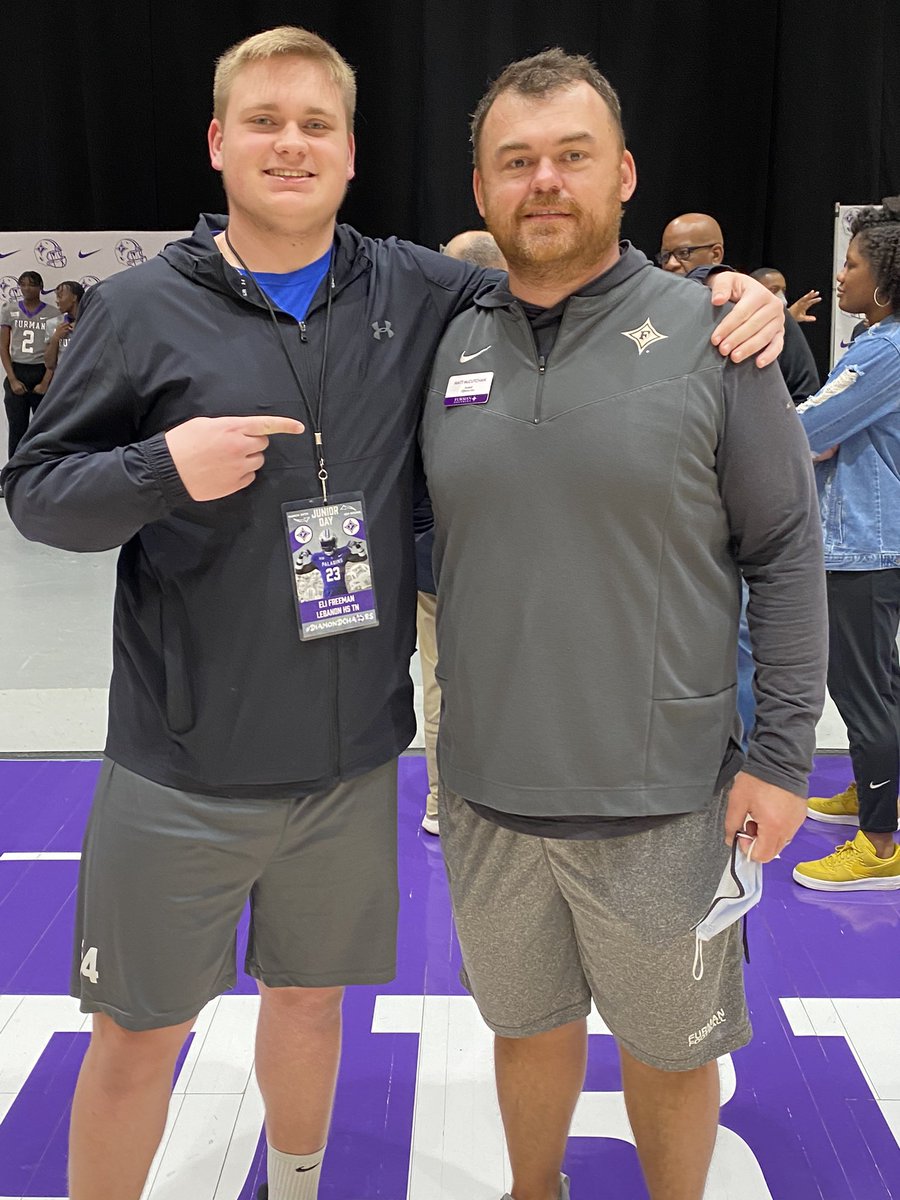 freemsam003's tweet photo. Had a great time at Furman today‼️🟣⚪️@Coach_DVaughn @CoachCutch @FUCoachHendrix @PaladinFootball @BDPFootball @CSmithScout https://t.co/jNjnysSvpo