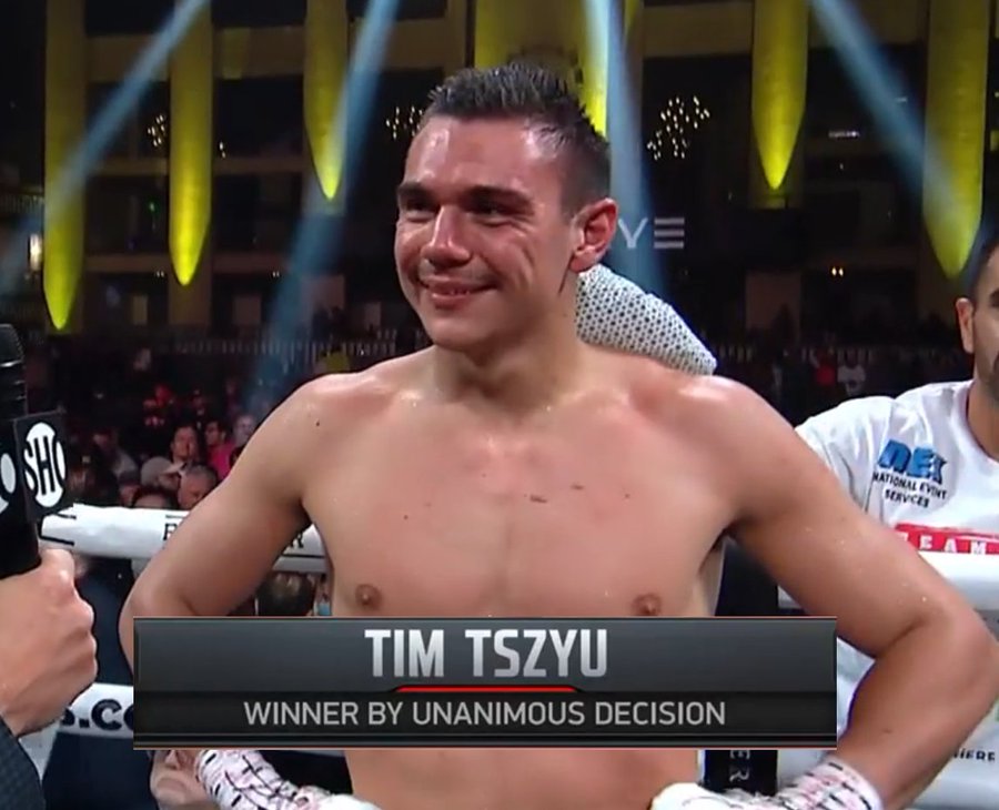 Tim Tszyu dropped in Round 1 but outpoints US Olympian  Terrell Gausha (116-111, 115-111, 114-113) in American debut. Like the fight with Inoue,  Tim hit his opponent with everything but couldn't put him away.