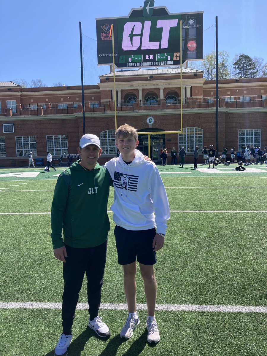 Had a great time at UNCC today watching spring practice! Thank you @TQHancock for having me, can’t wait to be back! @DanOrnerKicking @ALBrownFootball