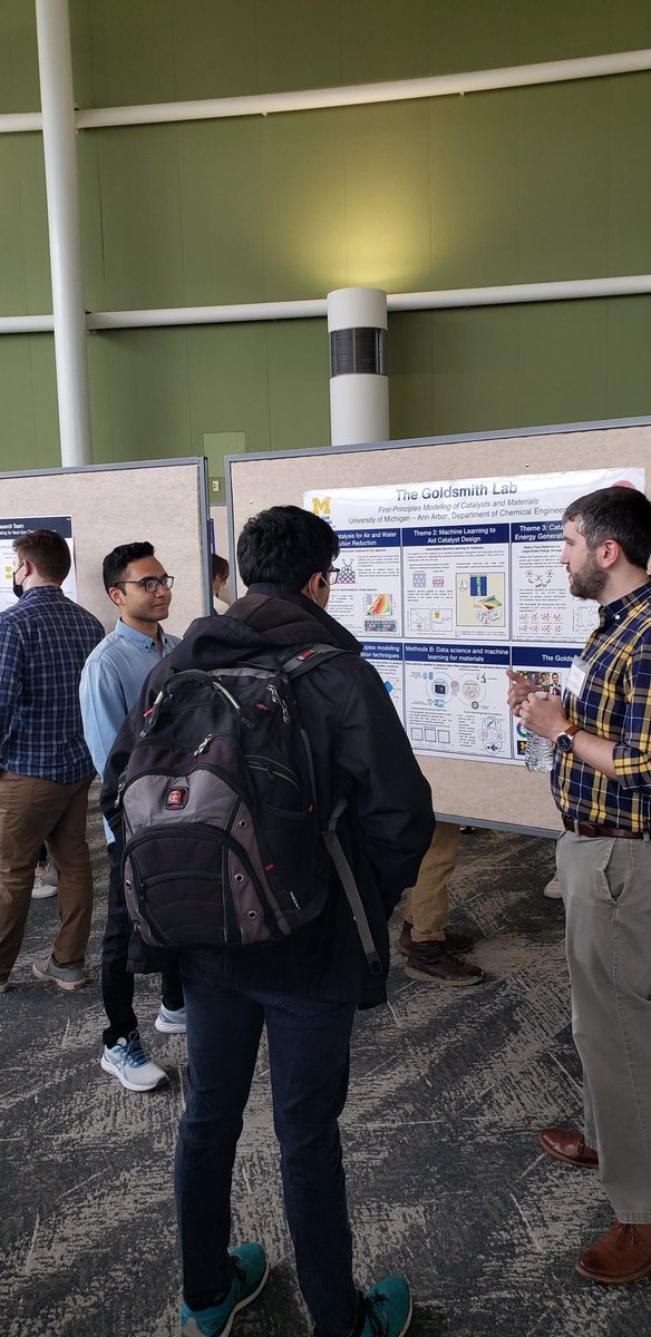Ankit_Mathanker's tweet photo. Amazing experience to present Goldsmith Lab poster during @UMichChE visiting student week. Our lab focuses in area of  first principle modeling and machine learning. It was great to see such overwhelming interest from prospective students. Go blue! https://t.co/69Xn0YEy1s