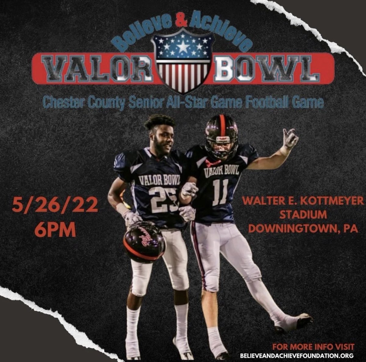 DymBrian's tweet photo. Honored to be selected to kick for the Valor Bowl for Chester County Senior All-Stars. Thank you @coachclarkuhs  @Mikehebb42  @Coachpatsmith #UPride https://t.co/CPDK2AcXj1