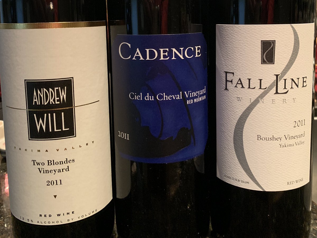luchavino's tweet photo. Last weekend of #washingtonwinemonth What’s everyone opening to celebrate? I couldn’t choose just one.  I went with a winemaker lineage 2011 @andrewwill @cadencewinery #falllinewinery #wawine #wawinemonth #wiyg @YakimaAVA @RedMtnAVA https://t.co/e6IrTDZRxs