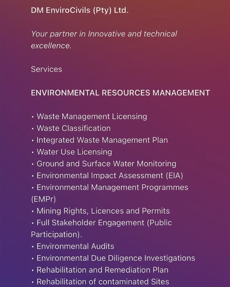 divhani_m's tweet image. We help with businesses and individuals with environmental management and compliance. Give us a call or drop an email, we are here for you….