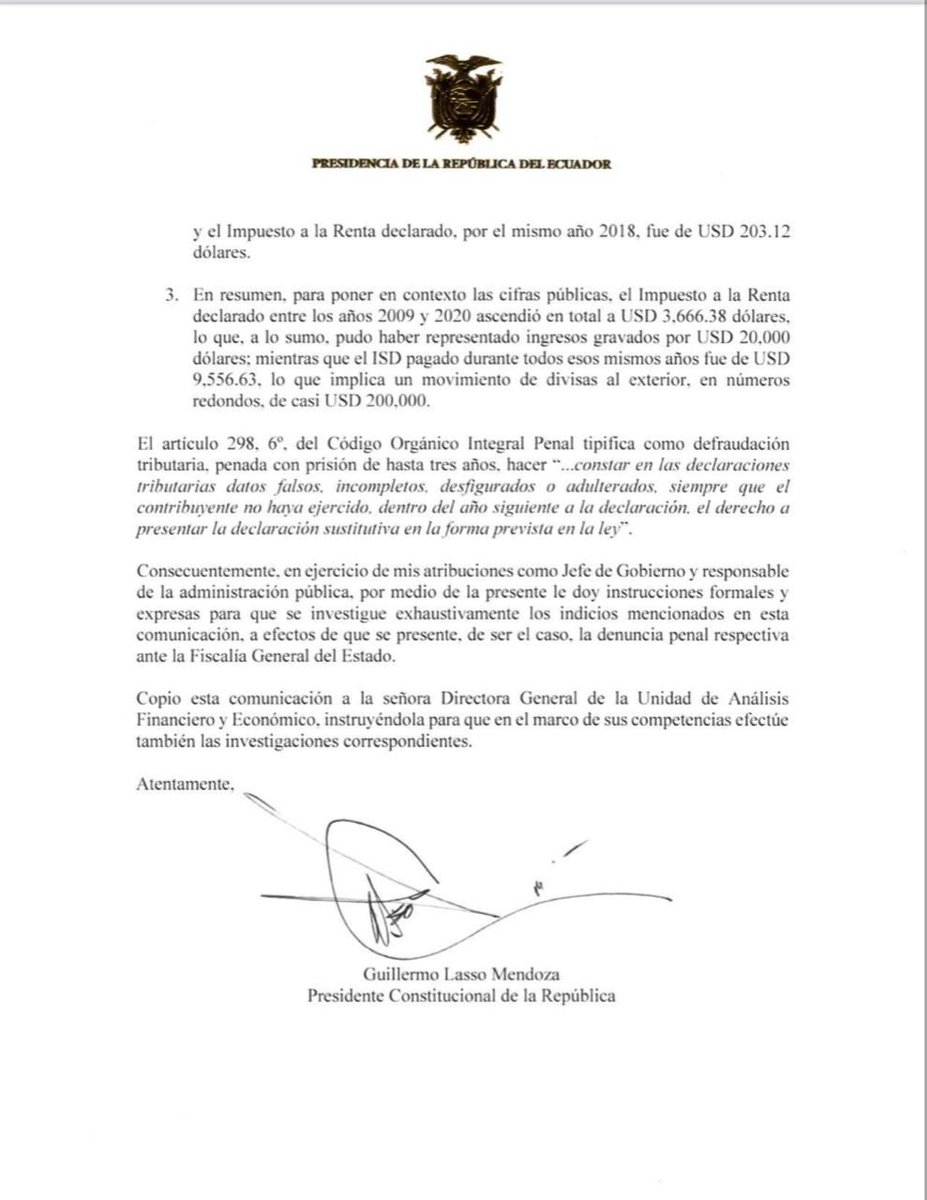 Estamos procediendo con medidas legales ante la corrupción de uno que busca favorecer sus intereses personales. 

Mi carta al SRI para que se tomen las acciones correspondientes.