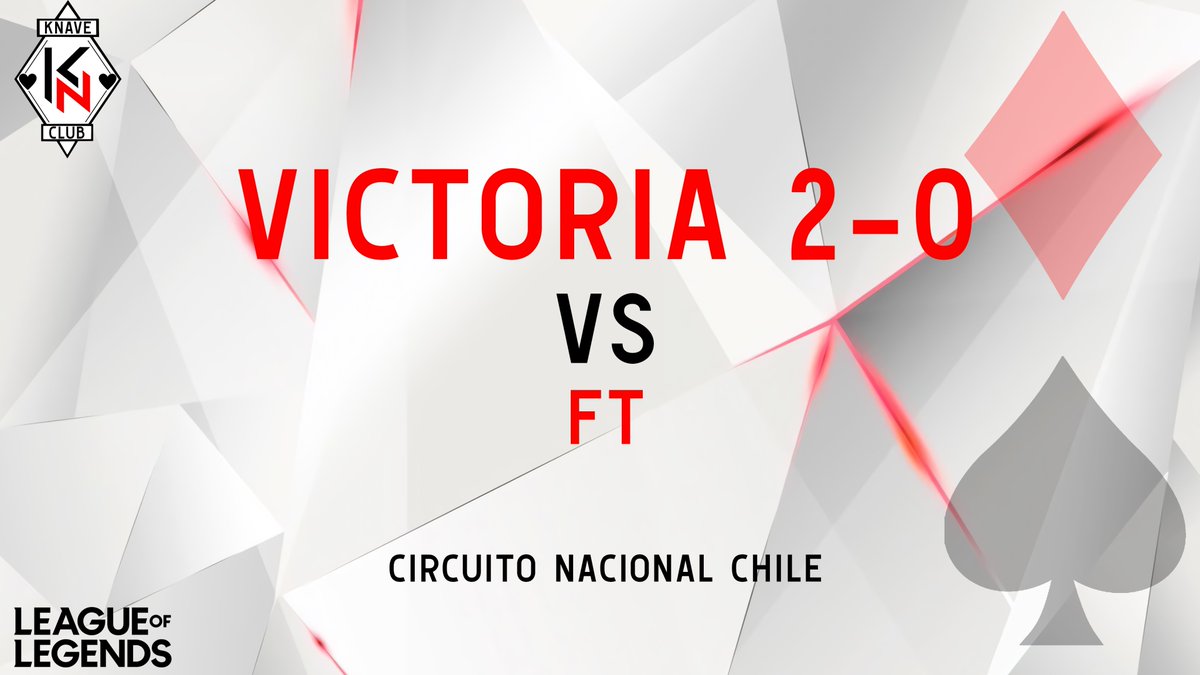 knave_club's tweet photo. 𝗖𝗜𝗥𝗖𝗨𝗜𝗧𝗢 𝗡𝗔𝗖𝗜𝗢𝗡𝗔𝗟 𝗖𝗛𝗜𝗟𝗘

Luego de un impecable 2-0 contra #FT nos abrimos paso a la final del Circuito Nacional Chileno. ¡GGWP!

#GOKNAVE♠ https://t.co/1UsZKUxCfs