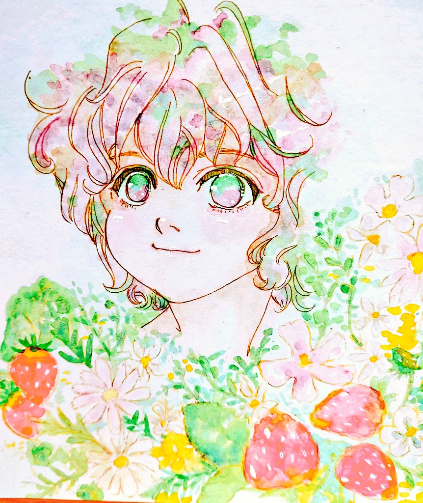 「「春の詰め合わせ」

#お絵描き #アナログイラスト  
#オリジナルイラスト 」|TOM🍄（毒されTOM-METAL）のイラスト