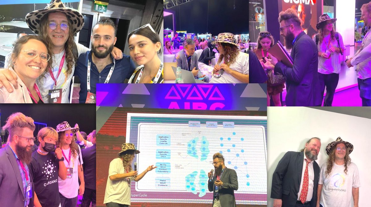 #SingularityNET March update snippets:
Ben Goertzel stirred excitement at <a href="/AIBCsummit/">satish singh rajput</a> and @tresconwbs with the announcement of SophiaVerse, and presented SingularityNET’s novel ledgerless #blockchain architecture HyperCycle with Toufi Saliba <a href="/toouufii/">Toufi Saliba 🌐</a>, TODA/IP co-founder.
1/3👇