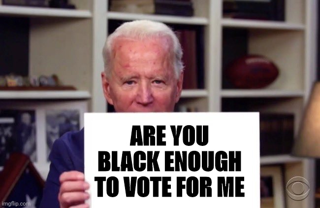 T me vote. Meme you aint Black Biden. When i die don't Let me vote Democrat.