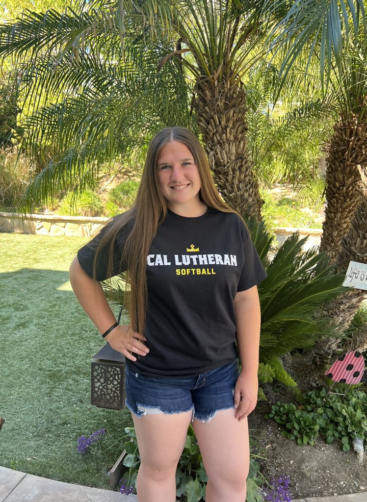 casey_jae26's tweet photo. I am extremely proud and grateful to announce I have committed to continue my education and softball career at California Lutheran University! I want to thank my parents, friends, teammates, and coaches for supporting me throughout my journey! #goregals 💜💛 https://t.co/aFXZHPU4pM