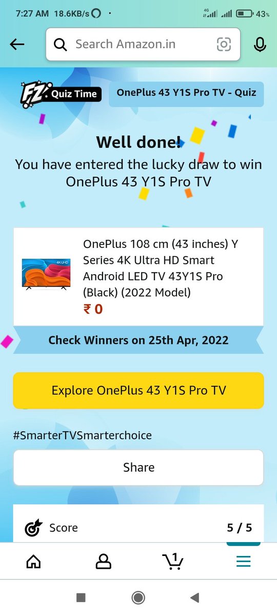 UttamKukade's tweet image. #SmarterTVSmarterchoice
#Amazonin 
#Oneplusin
