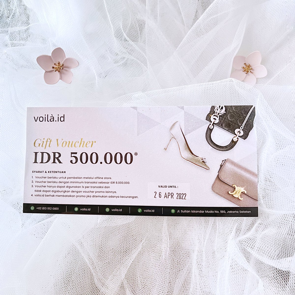 marisatju's tweet photo. DIJUAL VOUCHER VOILA INDONESIA RP. 500.000 😍❤️
Seharga Rp. 350.000 aja (nego)
-
Dengan ketentuan voucher sebagai berikut :
1. Minimum transaksi Rp. 8.000.000
2. Berlaku di offline store Voila Indonesia (https://t.co/HvxARhiBGl) hingga 26 April 2022 https://t.co/kbct8L7Q9c