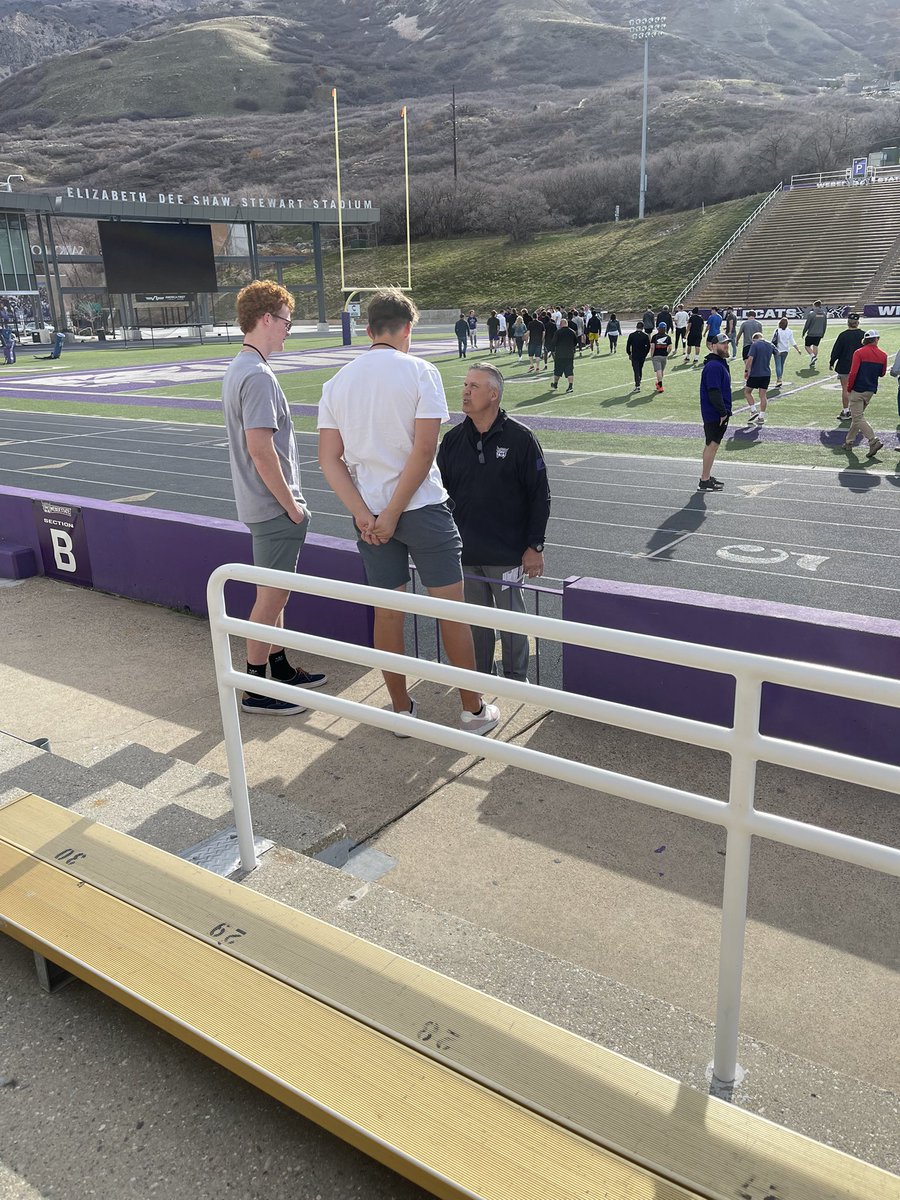 Josh_morin88's tweet photo. Junior day at Weber State with @kyle_nelson33 was awesome!! Thank you @CoachBrentMyers for the invite! Had a fantastic time!
@CoachMattUlrich @FBCoach_P @VinceAmey @11Coachb @CoachSacksGriz @CoachHowe 
@CoachPerrone @HeritageReese https://t.co/8sD0okU5Jh