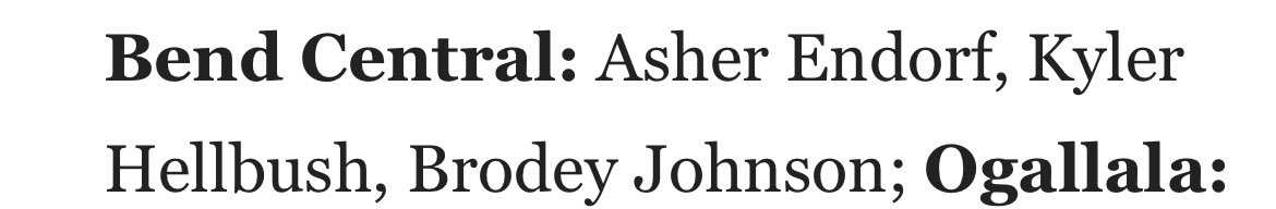 Congratulations to
<a href="/AsherEndorf/">Asher Endorf</a> <a href="/kyler_hellbusch/">Kyler Hellbusch</a> and <a href="/Brodey_Johnson_/">Brodey Johnson</a> for being named honorable mention all state by LJS. Always good to be recognized for your efforts! #tigers