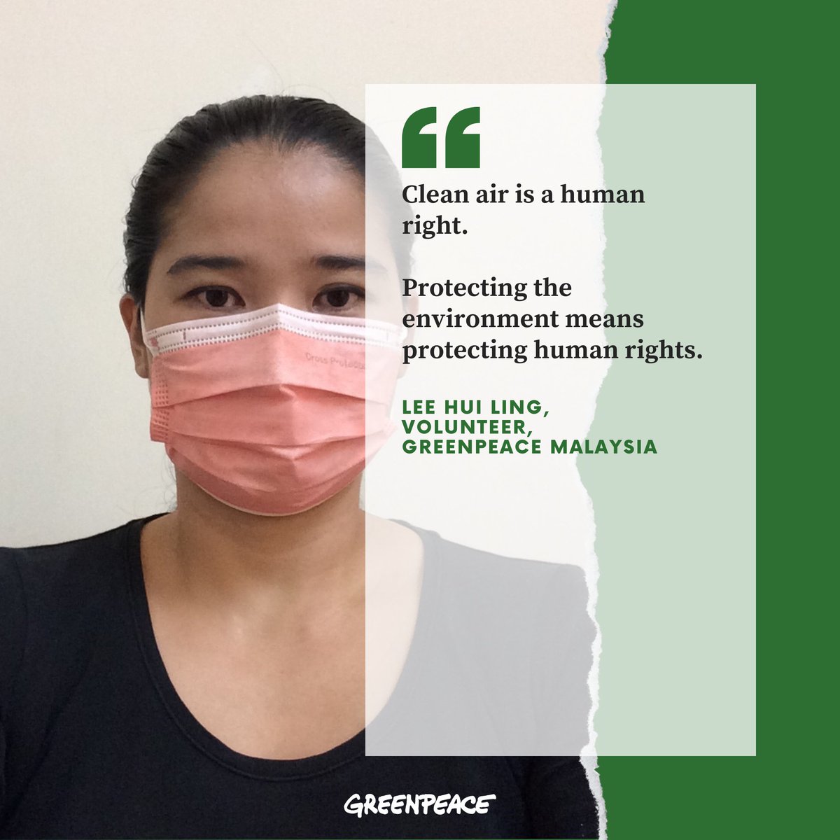 Greenpeace's tweet photo. Breathing in clean air is a basic human right.

It’s urgent for cities to actively monitor #AirPollution levels, quickly transition to renewable energy sources and invest in infrastructure for clean-powered, accessible public transport.

#CleanAirNow >> https://t.co/sdGtwyN2KM https://t.co/t12P7LLKKU