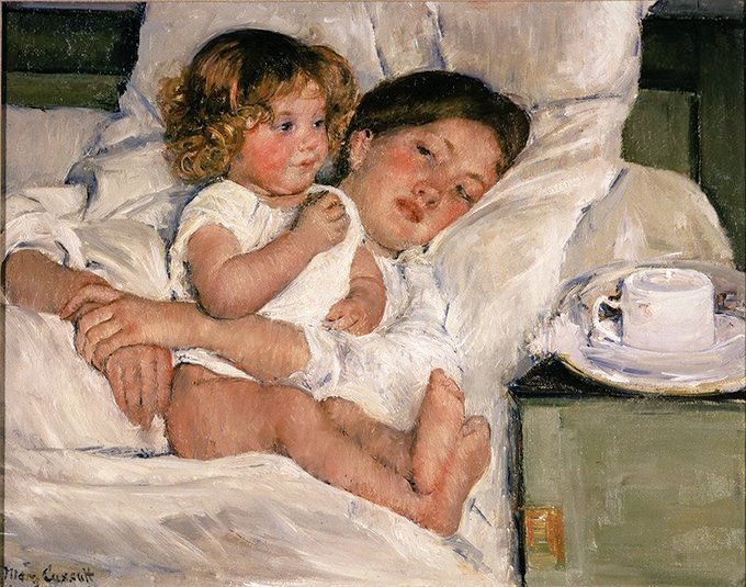 Mary Cassatt, Breakfast in Bed, 1897 #WomensArt