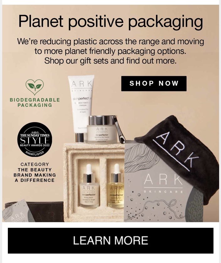 NOMINATED in The Style Beauty Awards - ARK Skincare - Brand Making A Difference <a href="/ArkSkincare/">ARK Skincare</a> #stylebeautyawards #sundaytimesstyle #beauty #awards arkskincare.com