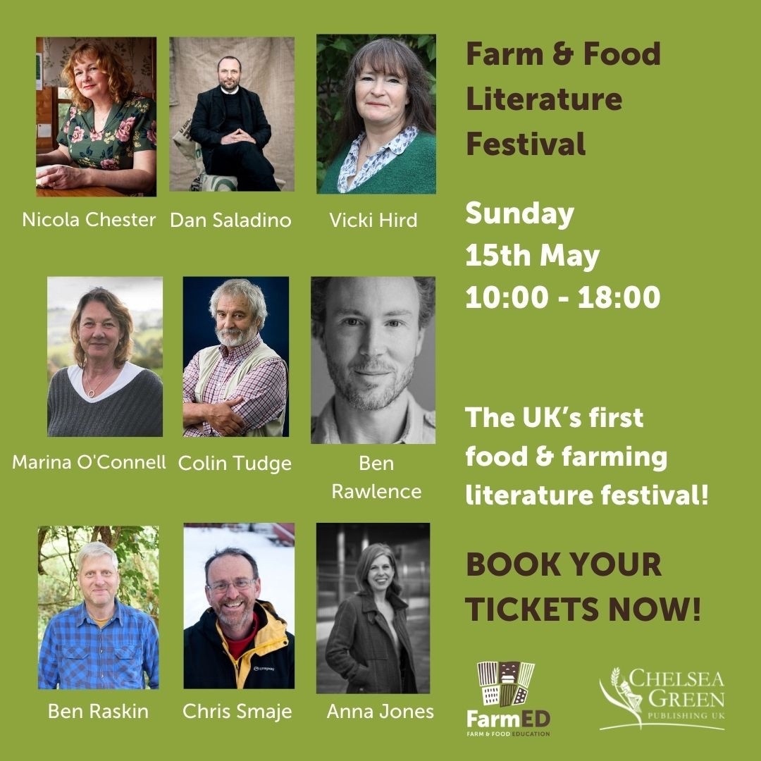 RealFarmED's tweet photo. Our inaugural literature festival, co-curated with @chelseagreen , is a celebration of words, stories and experiences from the wonderful world of agroecology, regenerative farming and sustainable food.
#farmandfood #literaturefestival #farmed #realfarmed #chelseagreenpublishing https://t.co/4wsjUoUB6p