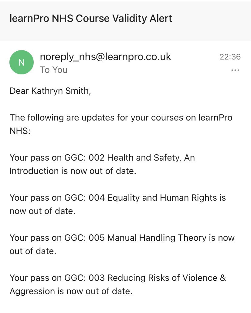 katysmith8319's tweet image. I KNEW IT WAS TOO GOOD TO BE TRUE!!!!! That’s tomorrows plan made 😂😂
#learnpro #mandatorytraining #nhs #learning