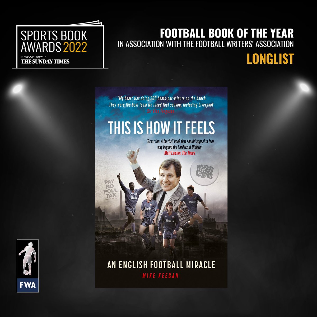 Delighted, humbled and honoured that This Is How It Feels has made the @sportsbookaward football book of the year longlist. #SBA22 #ReadingForSport