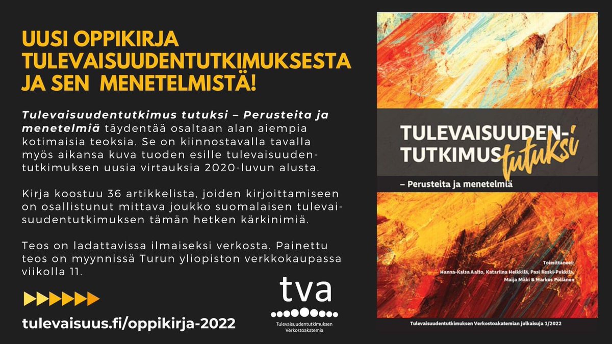 Kirjoitimme tähän oppikirjaan artikkelin ”Tulevaisuusperintöverstas kestävän tulevaisuuden edistäjänä.” @KatriinaSiivone <a href="/PauliinaLatvala/">Pauliina Latvala-Harvilahti</a> @NooraVahakari <a href="/LPaaskoski/">Leena Paaskoski</a> ja Päivi Pelli. <a href="/FFRC_Tutu/">Finland Futures Research Centre</a> #tulevaisuus #kestävyysmurros #kulttuuri #museot