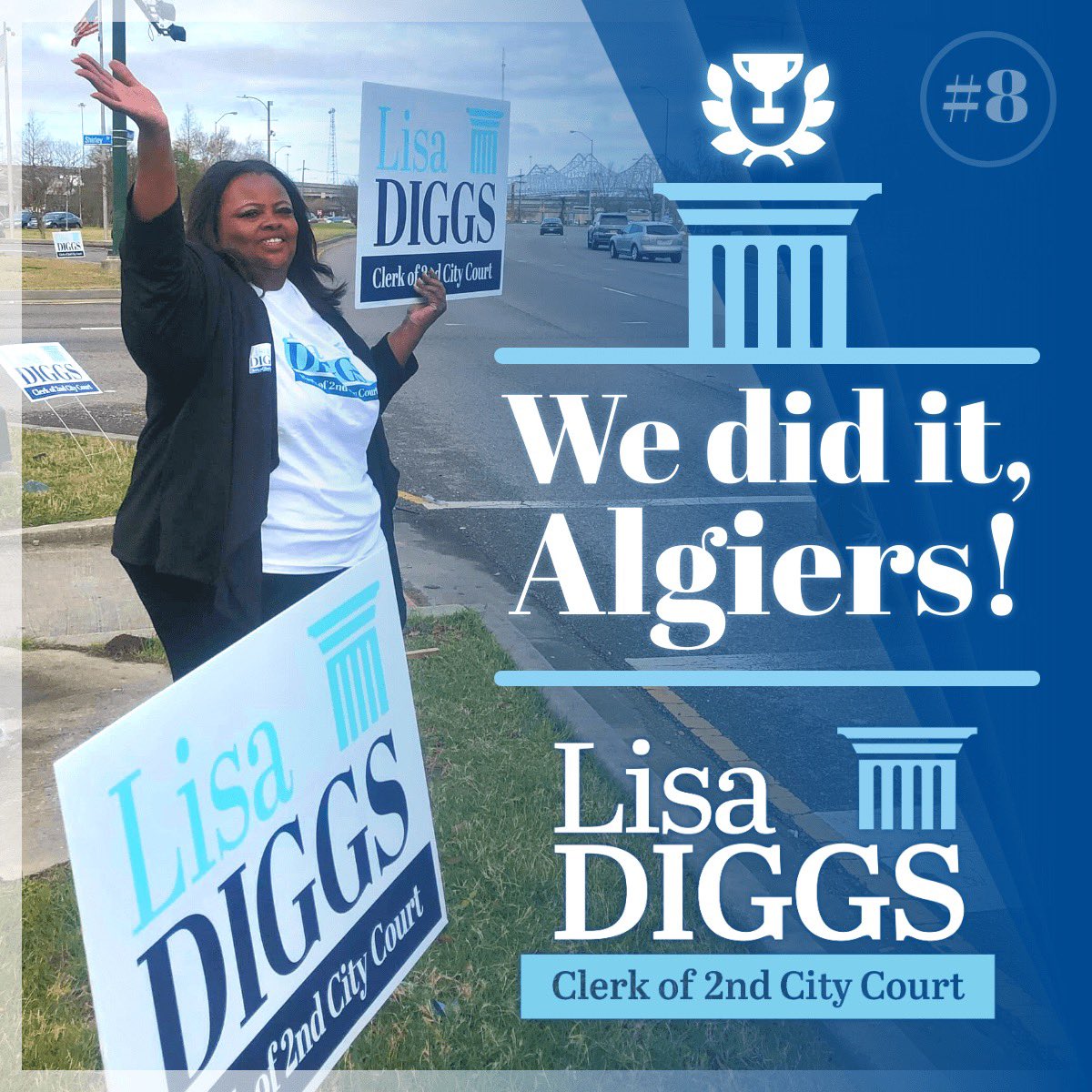 DeeBoydBroker's tweet photo. Congratulations to our Clerk of 2nd City Court Elect Lisa Diggs! I am so proud of you! Your hard work, dedication and commitment to our community have paid off!
#2ndcitycourt #lisadiggs #algiers https://t.co/cm1cSHlq8e