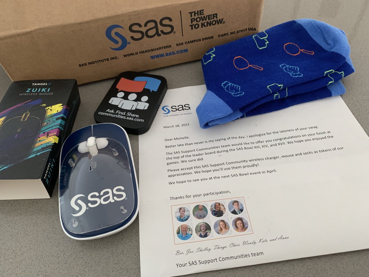 HomesAtMetacoda's tweet photo. #SASCommunity swag - oh yeah!!! Stoked to have received a @SASsoftware parcel for #SASBowl wins. Appreciate it! π€
#SASusers - for your chance to swing some swag join #SASBowl XVIII trivia on April 6. See you there!!! ππ€βοΈ
#SASfun #trivia #usergroup #SAS
https://t.co/BlCxCHEYPU https://t.co/pybU3WRJOU