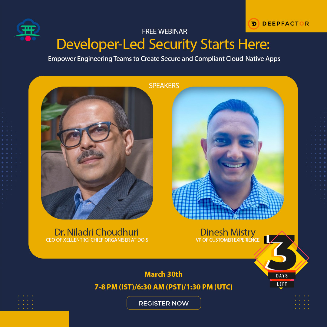 Vir_PlayGround's tweet photo. Playground and Deepfactor jointly brings this learning opportunity. 
Only 3 days to go

Register Now: https://t.co/x6Ojmm0li8
@DeepFactor_inc 

#cloud #playgrounddojo #dojo #devops #devsecops #cybersecurity #sre #freewebinar #xellentro #deepfactor #ai #ml #vsm #cloudnativeapps https://t.co/U9A9FDirxY