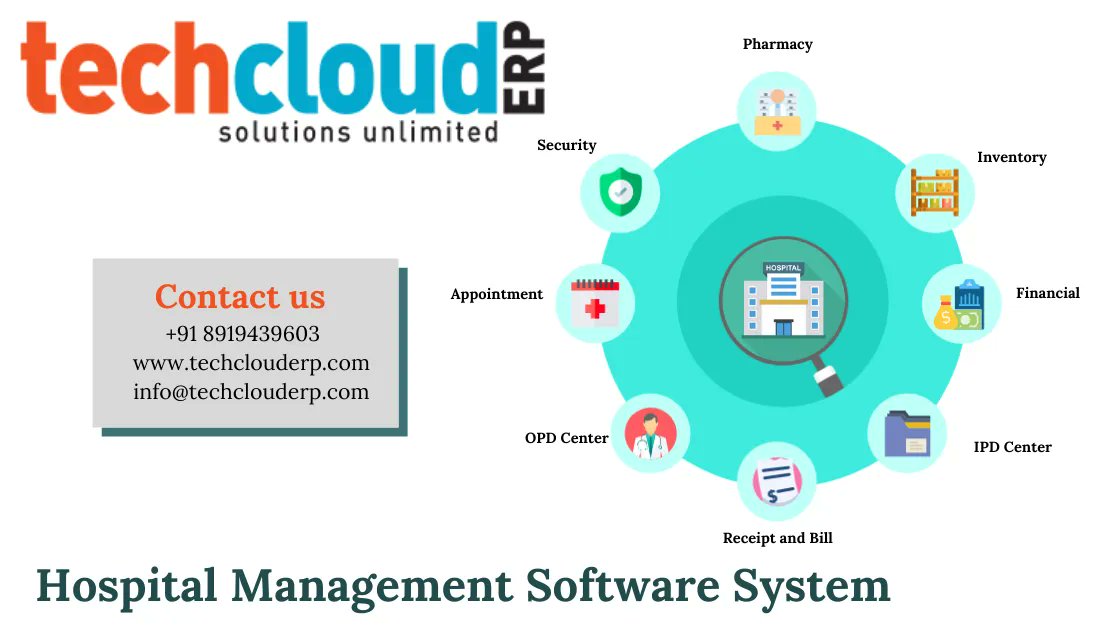 TechCloudERP's tweet photo. Tech Cloud ERP is the #BestCloudBasedERPSoftware for Hospital Management, which manages entire hospital operations to help you make better decisions, improve patient care and improve operational management.

Schedule a FREE online demo
India: +91 8919439603 
Oman: +968 9931 2411 https://t.co/F1wXZiecoc