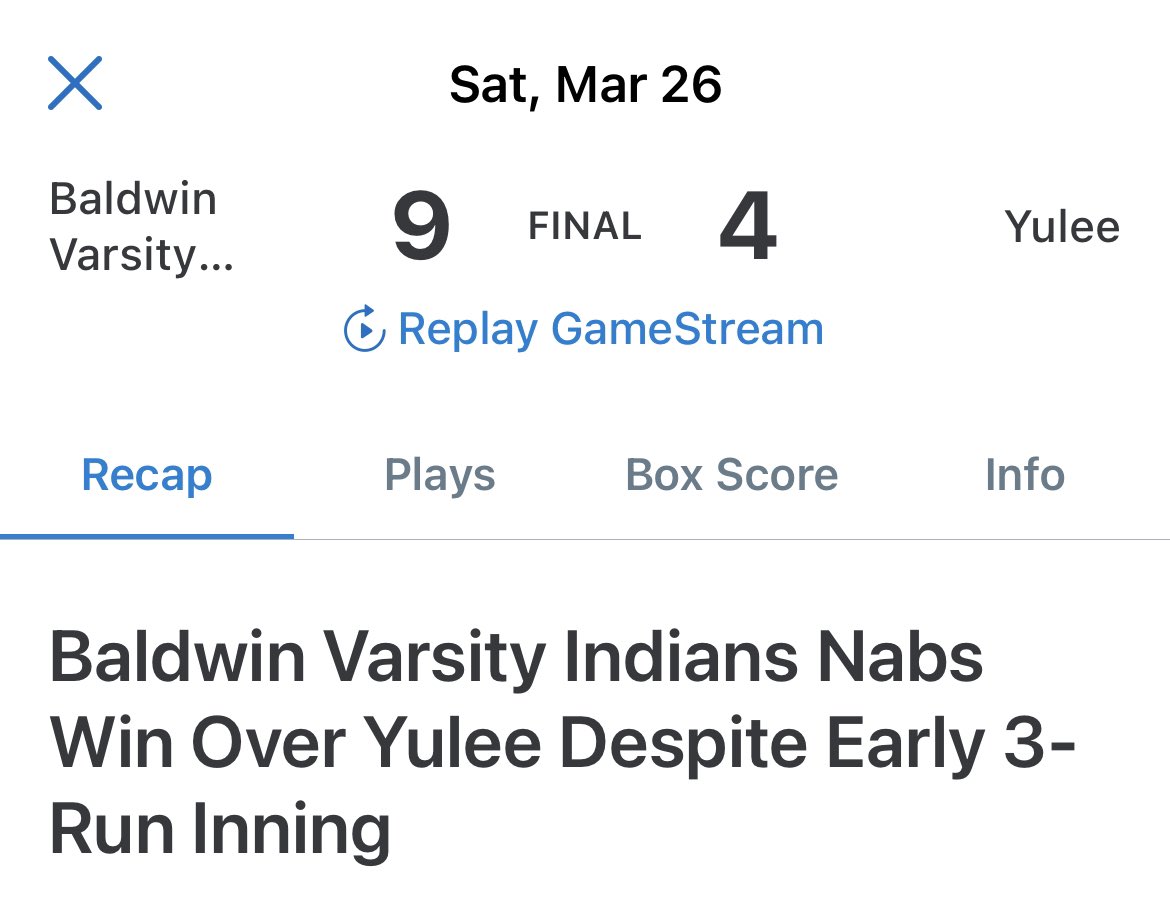 baldwin_club's tweet photo. @chriskirkjr12 @JordanRhoden28 each had multiple hits 
@chriskirkjr12 led with 3 hits in 4 at bats 
@MalcolmHarvin__  @Manny_Cuevas23 @chriskirkjr12 each had 2 RBIs @HarvinLevarn with 3 stolen bases
@JonathanSmalen1 allowed 4 runs on 4 hits and striking out 8 https://t.co/Z2Ny6ZCbVX