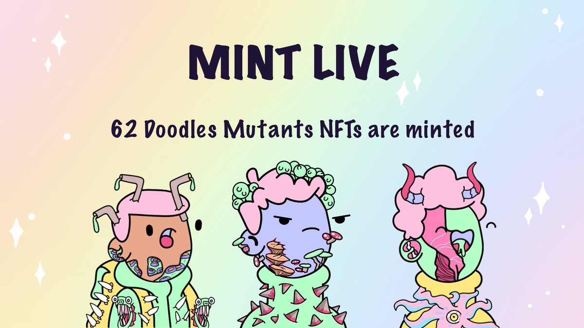 Sophi_42's tweet photo. Our mutated community is growing 🔥

If you want to have Doodles Mutants NFT 

MINT NOW🤟
https://t.co/anGPzpXtcq

#DoodlesNFT #cNFTProject #NFTCollection https://t.co/NY2B76LvZx