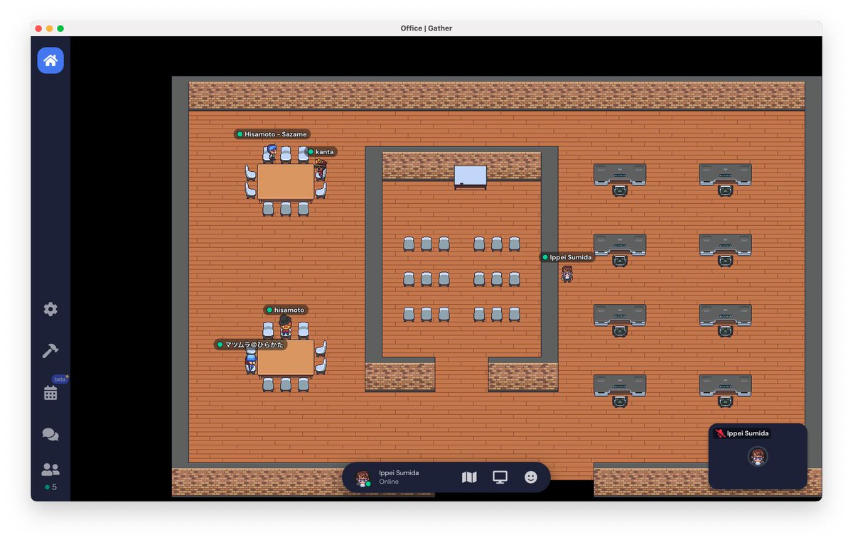 ippey_s's tweet image. 今回もGatherでCoderDojoしてます。 #CoderDojo #CoderDojo枚方