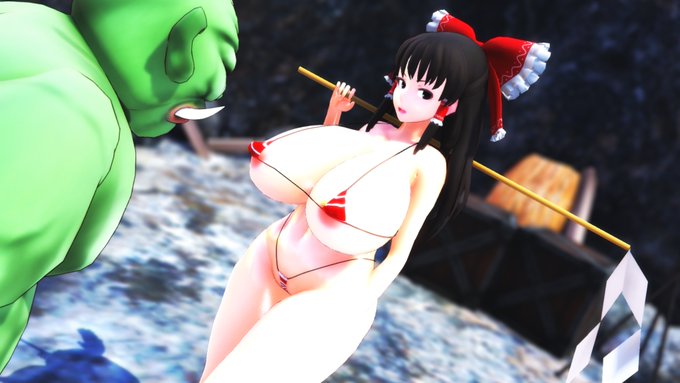 ああ!どたぷん霊夢さんが女の子を片っ端から孕ませる悪いオーク退治に巣に乗り込むも返り討ちに遭って子作りさせられちゃうなんて!
たくさん赤ちゃん産み産みできるくらいすけべな体はオークのお嫁さんにぴったりだからきっと解放されることなく繁殖奴隷として飼われちゃうんだろうなあ! 