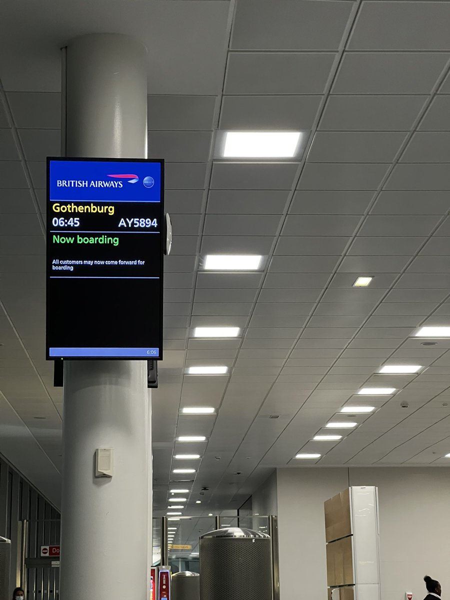 EdwardNR's tweet photo. So from today Gothenburg @British_Airways flights from Heathrow now depart from Terminal 3 😟 Talk about a travel experience downgrade ☹️ Fast track closed and long walks to gates plus before 5am no train from T5 where I stayed overnight. Hoping this isn’t permanent 😢 https://t.co/R8b0AyGfJi